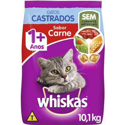 Ração Whiskas Carne para Gatos Adultos Castrados 10.1Kg