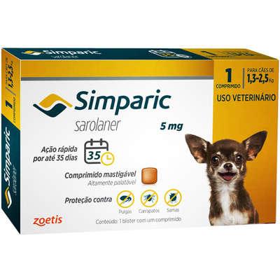 Simparic 5 mg para Cães 1,3 a 2,5 Kg Unidade