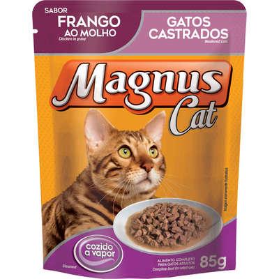  Magnus Cat Sachê Frango ao Molho para Gatos Castrados 85g