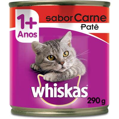 Whiskas Lata Patê de Carne para Gatos Adultos 290g